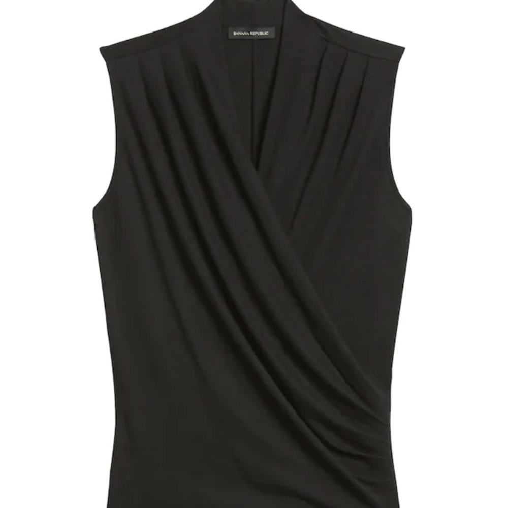 Black Wrap-Effect Top